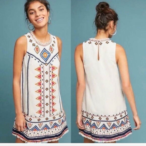 Anthropologie Dresses & Skirts - Anthropologie Akemi +Kin size 2 Embroidered Mini Dress